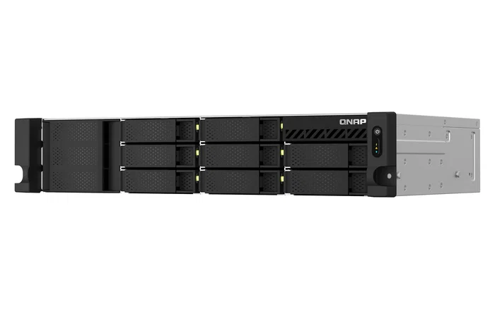QNAP TS-873AeU-RP NAS de Rack 2U con Procesador AMD Ryzen V1500B, 4 GB DDR4, 8 Bahías, Puertos 2.5GbE y Ranuras M.2 NVMe, Sistema QuTS hero