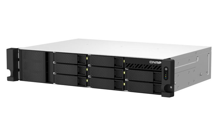 QNAP TS-873AeU-RP NAS Servidor 8 Bahías Rack 2U, Procesador AMD Ryzen V1500B, 4GB RAM, 2x 2.5GbE, Sin Discos