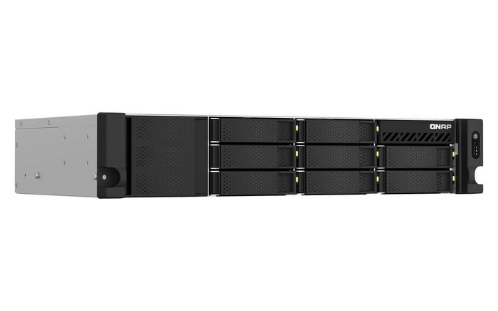 QNAP TS-873AeU-RP NAS Servidor 8 Bahías Rack 2U, Procesador AMD Ryzen V1500B, 4GB RAM, 2x 2.5GbE, Sin Discos