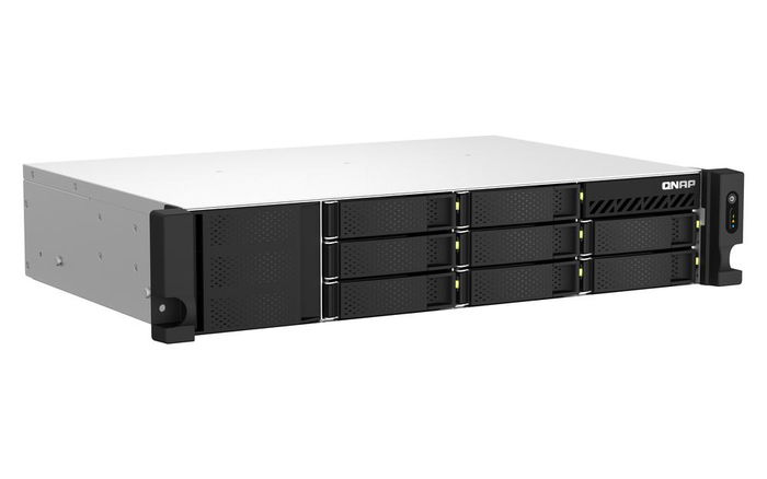 QNAP TS-873AeU-RP NAS Servidor 8 Bahías Rack 2U, Procesador AMD Ryzen V1500B, 4GB RAM, 2x 2.5GbE, Sin Discos
