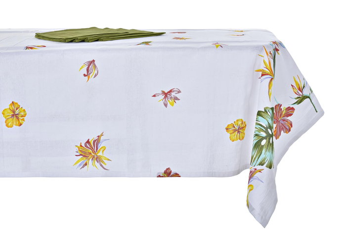 DKD Home Decor Mantel Tropic Garden 150 x 150 cm Multicolor Verde Set de 5 (2 Unidades) Polyester
