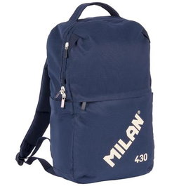 Milan Mochila Urbana Compacta 430 Since 1918 Azul Marino, 15 L, Compartimento Portátil 14", Bolsillo Seguridad