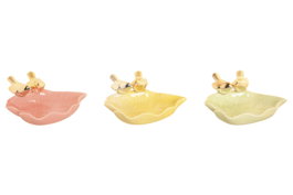 DKD Home Decor Bandeja Vacia Bolsillos de Porcelana Surtido 3 Modelos