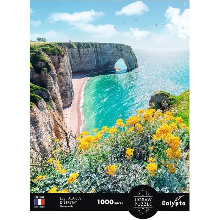 Sentosphere Rompecabezas Calypto 1000 Piezas - Los Acantilados de Étretat en Normandía - Acabado Suave y Sedoso - Para Mayores de 9 Años - AABKX73484