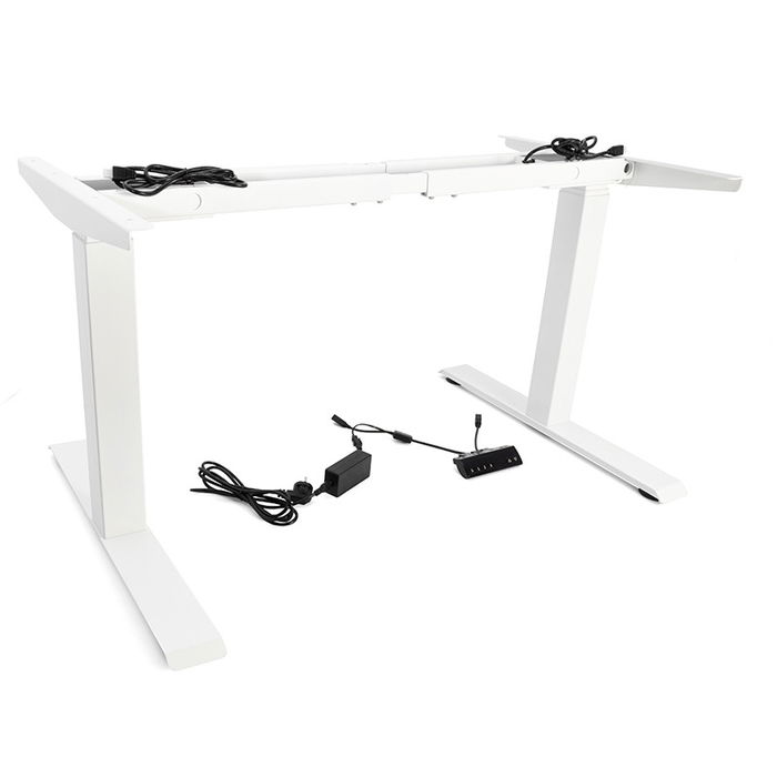 COMPLEMENTOS ORGANITA LEIVA Pata Mesa Elevadora Eléctrica Telescópica Blanco 600-1250mm, Ancho Ajustable 1080-1800mm, Carga Máx. 100Kg