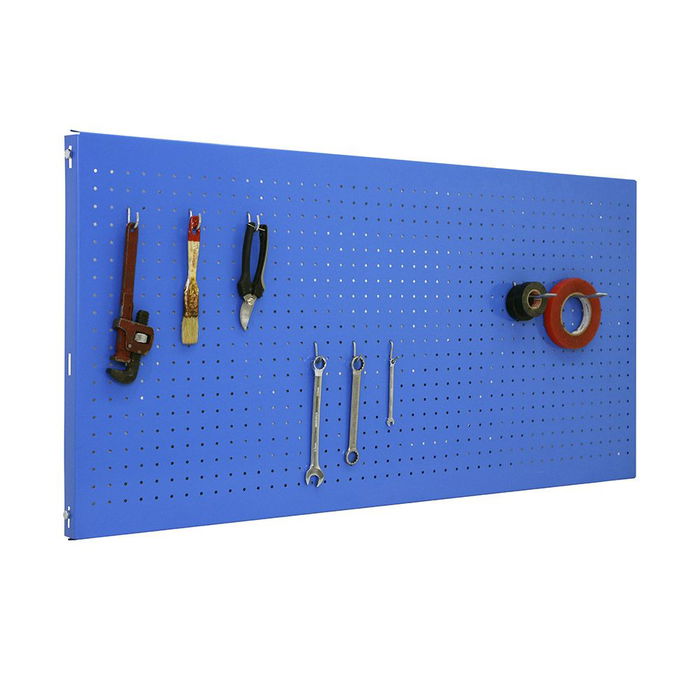 Simon Rack Panel para herramientas 90x60 cm azul con 8 ganchos, tornillos y tacos para montaje en pared