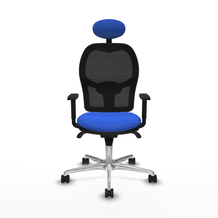 PIQUERAS Y CRESPO Silla de oficina Jorquera con mecanismo Sincro, Tela Azul y Malla Negra PIQUERAS Y CRESPO Silla de oficina Jorquera con mecanismo Sincro, Tela Azul y Malla Negra