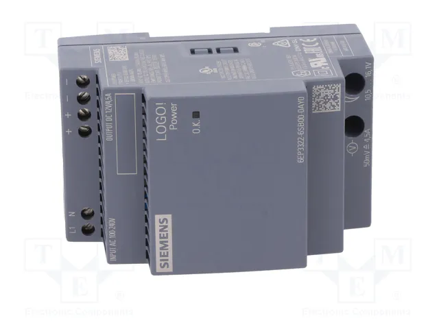 SIEMENS LOGO!Power 54W 12VDC 4,5A Alimentador de impulso