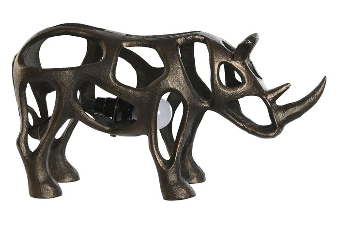 DKD Home Decor Lámpara de sobremesa de aluminio Rinoceronte Dorado DKD Home Decor Lámpara de sobremesa de aluminio Rinoceronte Dorado