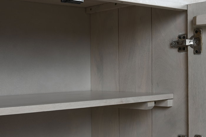 DKD Home Decor Buffet Moderno Blanco, Mueble de Salón con 4 Puertas y 2 Estanterías, 182 x 45 x 76 cm