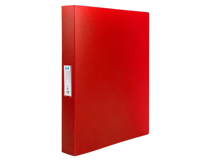 Liderpapel Carpeta de 4 anillas 25 mm Rojo translúcido DIN A4