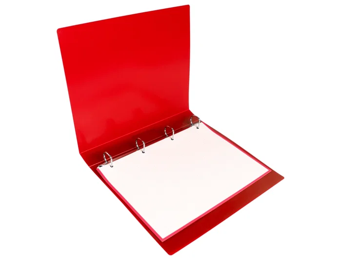 Liderpapel Carpeta de 4 anillas 25 mm Rojo translúcido DIN A4