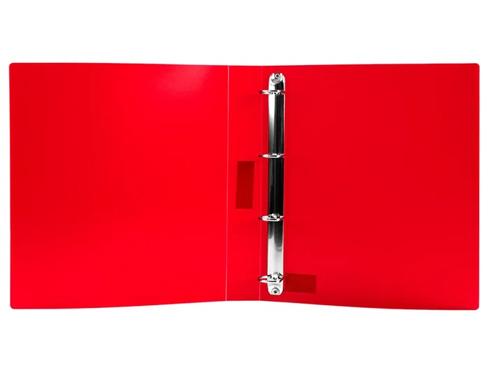Liderpapel Carpeta de 4 anillas 25 mm Rojo translúcido DIN A4