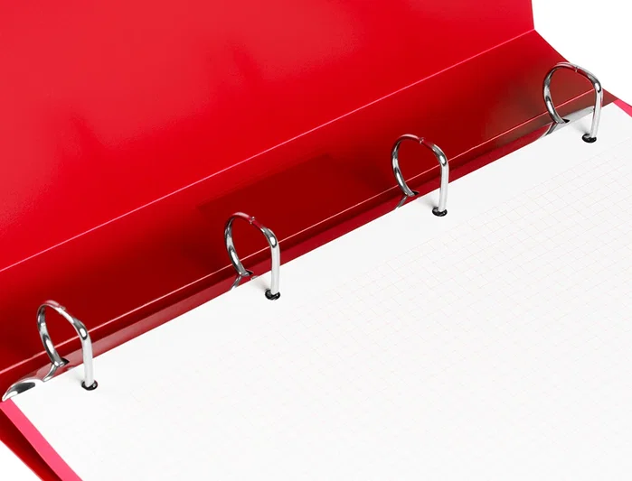 Liderpapel Carpeta de 4 anillas 25 mm Rojo translúcido DIN A4