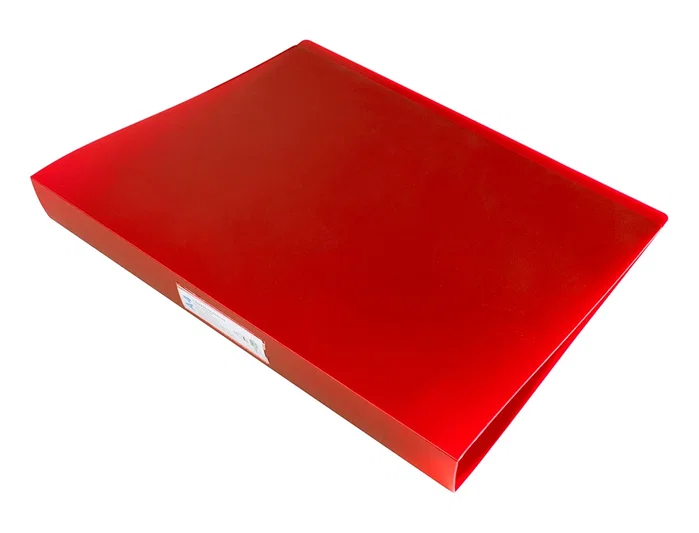 Liderpapel Carpeta de 4 anillas 25 mm Rojo translúcido DIN A4