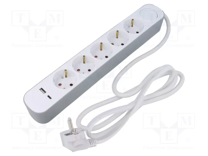 PLASTROL Prolongador de alimentación 3G1,5mm2 con interruptor, blanco PLASTROL Prolongador de alimentación 3G1,5mm2 con interruptor, blanco