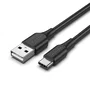 Vention CTHBD - Cable USB 2.0 Tipo-C a USB-A, 480 Mbps, Carga rápida de 60W hasta 3A, Longitud 0.5m (50cm), Negro