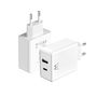 Ewent EW1328 Cargador Rápido GaN 45W USB-C PD + USB-A, PPS, Compatible con iPhone 15/14, Android, MacBook, Tablets y Portátiles