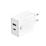 Ewent EW1328 Cargador USB-C GaN Fast de 45W, Carga Rápida PD 3.0 PPS, 1 Puerto USB-C + 1 Puerto USB-A, Para iPhone 15/14, MacBook, Android, Compacto Blanco