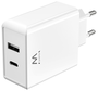 Ewent EW1328 Cargador GaN de 45W con USB-C y USB-A Blanco