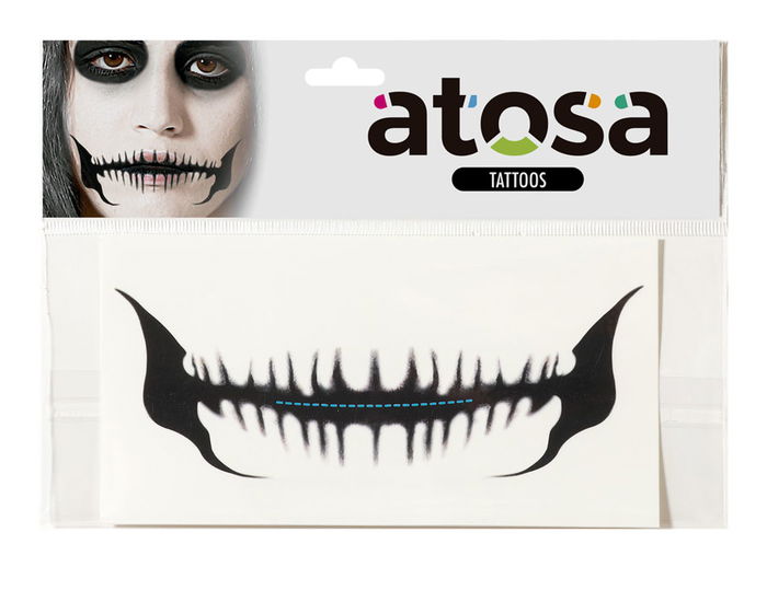 Accesorio Halloween Maquillaje Boca Esqueleto Muerte Efecto Ultratumba para Eventos Artísticos