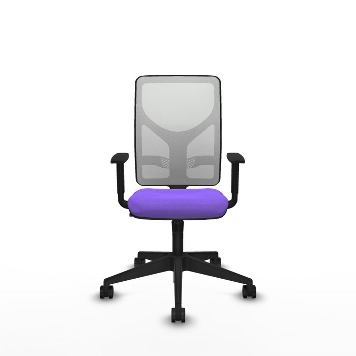 Silla de oficina Motilla con mecanismo Sincro tapizada con Tela color Lila y malla color Blanco. Equipada con lumbar 1D, Brazos 1D y Ruedas 65mm nailon Silla de oficina Motilla con mecanismo Sincro tapizada con Tela color Lila y malla color Blanco. Equipada con lumbar 1D, Brazos 1D y Ruedas 65mm nailon