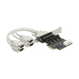 DeLOCK Tarjeta PCI Express x1 a 4 x Serie RS-232 con alimentación 5 V/12 V