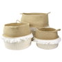Home Deco Factory Conjunto de 3 Cestas Thai con Flecos MIRAGE