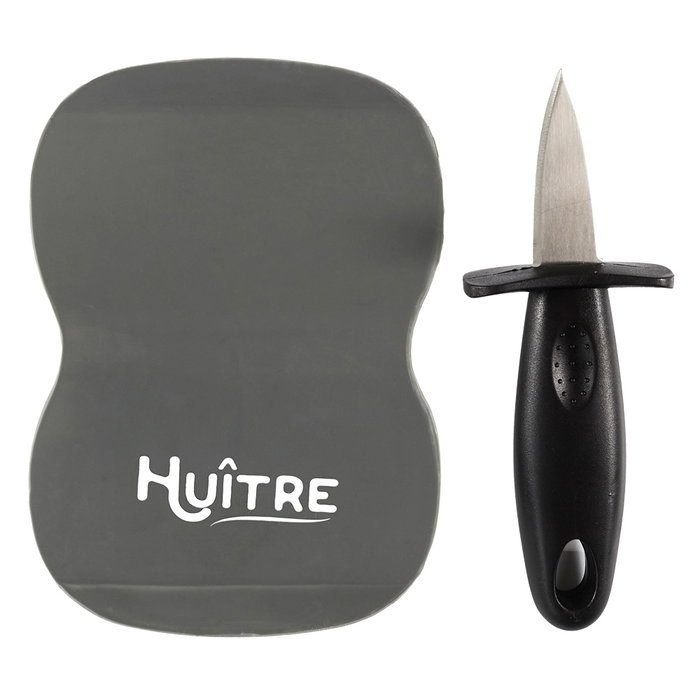 Cook Concept Cuchillo para Abrir Ostras con Agarrador Antideslizante de Silicona - Juego Table En Fête para Mariscos (Ostras, Mejillones, Almejas, Vieiras)