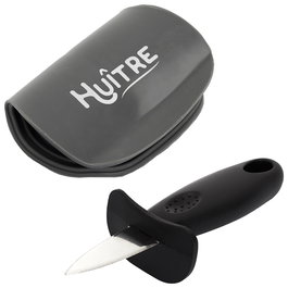 Cook Concept Cuchillo para Abrir Ostras con Agarrador Antideslizante de Silicona - Juego Table En Fête para Mariscos (Ostras, Mejillones, Almejas, Vieiras)