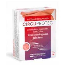 FDB Circuprotect 30 Cápsulas - Complemento Alimenticio para Piernas Cansadas y Pesadas, Apoyo Vasos Sanguíneos, Apto Veganos
