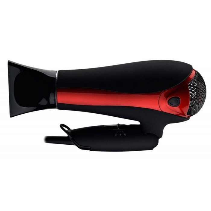 Thulos Secador Pelo TH-HD2000 Negro Rojo 2000W Tecnología Ionic Difusor Concentrador Golpe Aire Frío