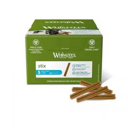 Whimzees Stix S 150 Unidades - Golosina Dental para Perros 7-12kg, Reduce Placa y Sarro, Caja Granel