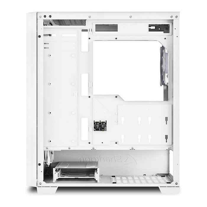 SHARKOON VS9 RGB, Torre ATX Midi, PC Gaming, Blanco, Panel Lateral de Vidrio Templado, Ventiladores LED, Gestión de Cables, Soporta Placas ATX/mATX/Mini-ATX, 35 cm GPU