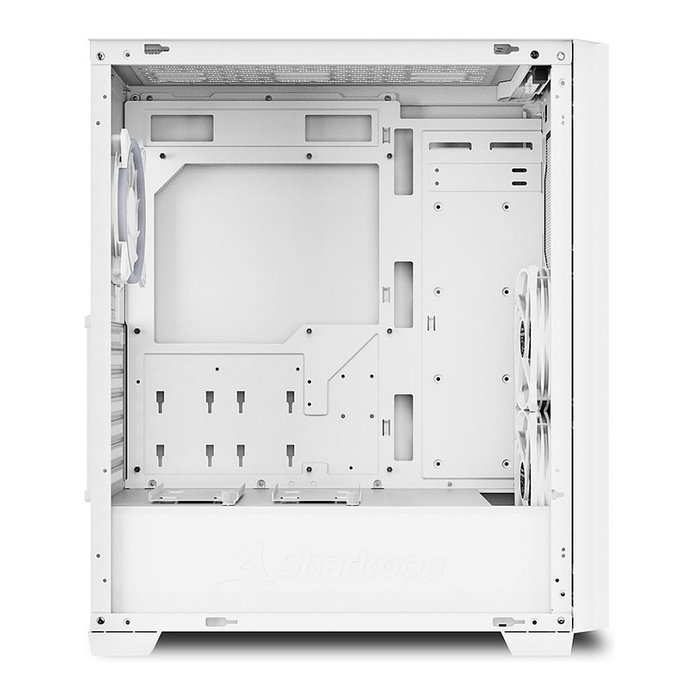 SHARKOON VS9 RGB, Torre ATX Midi, PC Gaming, Blanco, Panel Lateral de Vidrio Templado, Ventiladores LED, Gestión de Cables, Soporta Placas ATX/mATX/Mini-ATX, 35 cm GPU