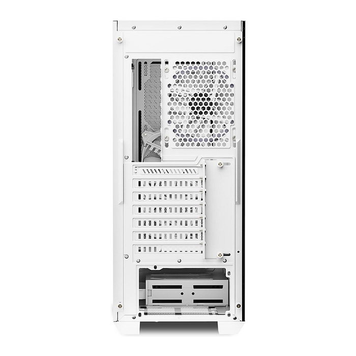 SHARKOON VS9 RGB, Torre ATX Midi, PC Gaming, Blanco, Panel Lateral de Vidrio Templado, Ventiladores LED, Gestión de Cables, Soporta Placas ATX/mATX/Mini-ATX, 35 cm GPU