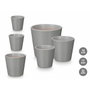 Ibergarden Set de 3 Macetas Cónicas Gris Mate
