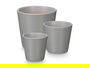 Ibergarden Set 3 Macetas Cónicas de Arcilla Gris Mate (14 cm, 17 cm, 22 cm)