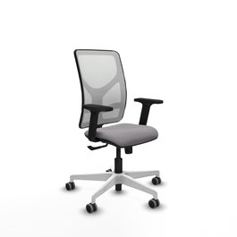 PIQUERAS Y CRESPO Silla de oficina Motilla Gris y Blanca con mecanismo Sincro