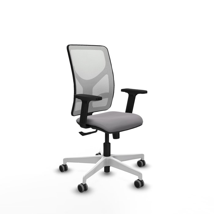 PIQUERAS Y CRESPO Silla de oficina Motilla Gris y Blanca con mecanismo Sincro PIQUERAS Y CRESPO Silla de oficina Motilla Gris y Blanca con mecanismo Sincro