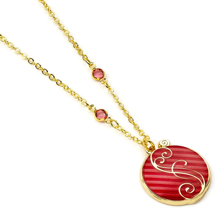 THE CARAT SHOP Colgante Shiz Wicked con Cristales Rosas y Esmalte Rosa, Cadena Ajustable 40-45 cm, Aleación Zinc