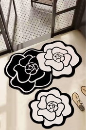 Mijölnir Bungari Rose Juego de Alfombrillas de Baño Antideslizantes y Lavables, Suaves y Esponjosas, Color Verde