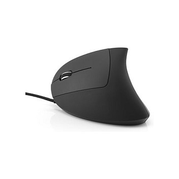 MEDIARANGE MROS231 Ratón Óptico Vertical para Izquierda, 6 Botones, 2400 DPI, USB Tipo A, Negro, 125 mm