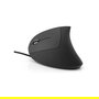 MEDIARANGE MROS231 Ratón Óptico Vertical para Izquierda, 6 Botones, 2400 DPI, USB Tipo A, Negro, 125 mm