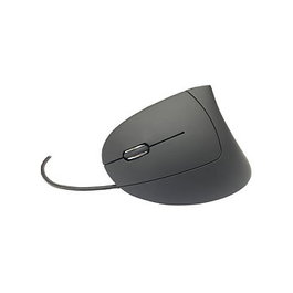 MEDIARANGE MROS231 Ratón Óptico Vertical para Izquierda, 6 Botones, 2400 DPI, USB Tipo A, Negro, 125 mm