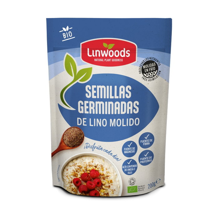 LINWOODS Semillas de lino germinadas molidas BIO 200g