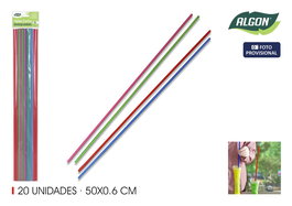 Algon Set 20 Pajitas Cartón Colores 50 cm de Largo x 0.6 cm de Ancho (24 Unidades)