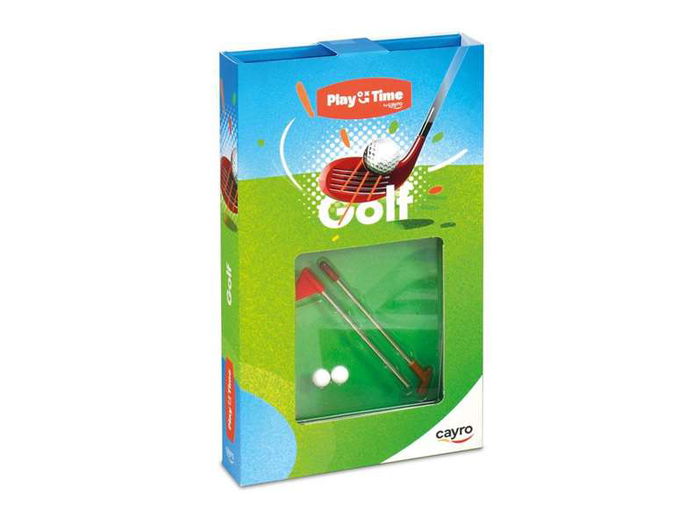 Cayro Play Time Golf, Juego de Golf de Mesa Mini 10x19 cm con Palo, Pelotas y Bandera, Idioma Inglés