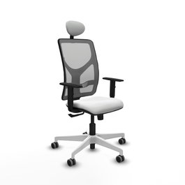 PIQUERAS Y CRESPO Silla de oficina Motilla con mecanismo Sincro, Blanco y Gris
