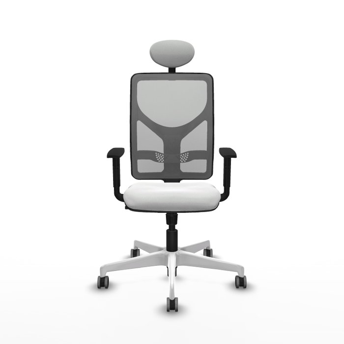 PIQUERAS Y CRESPO Silla de oficina Motilla con mecanismo Sincro, Blanco y Gris
